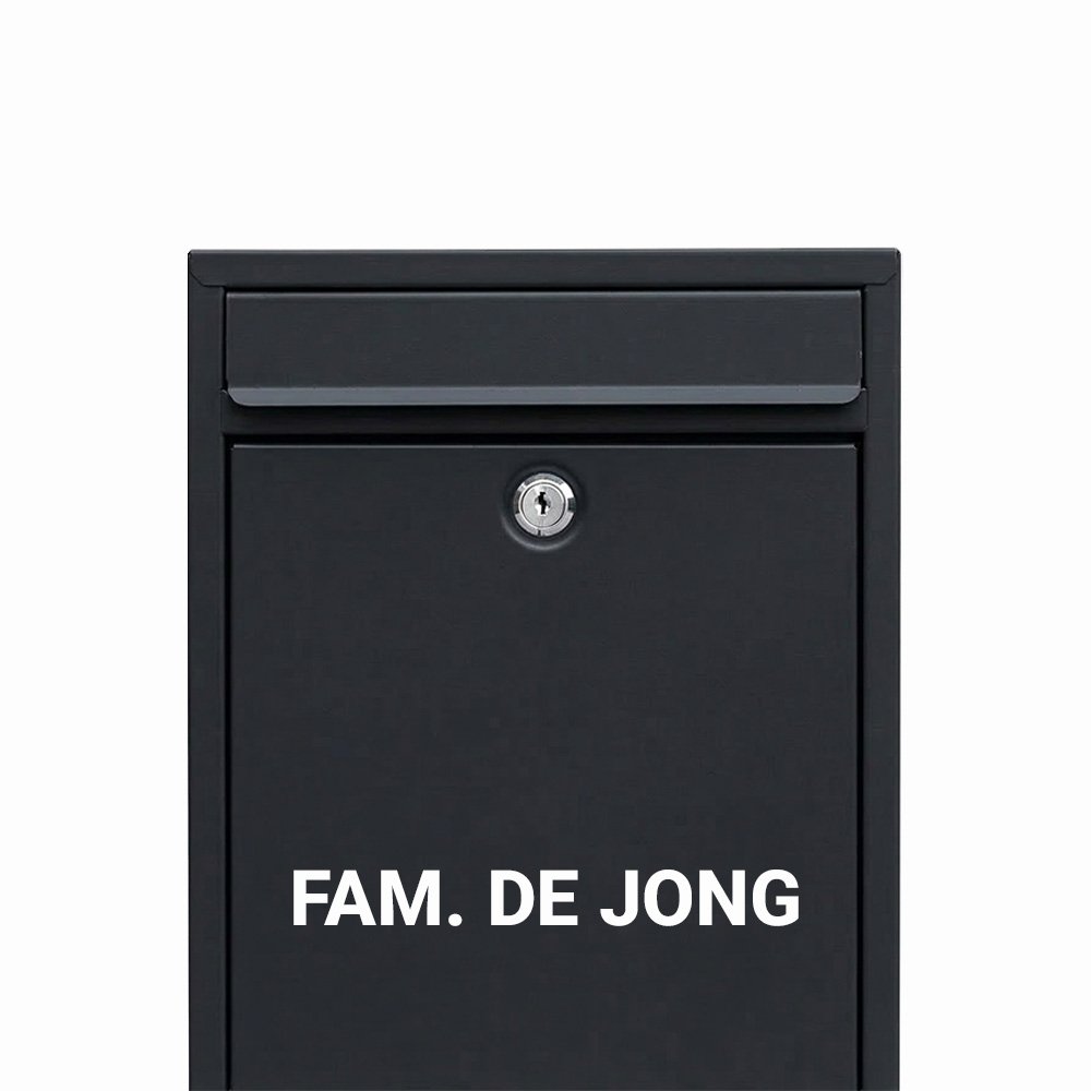 brievenbus_naam Brievenbus sticker met eigen naam - Afbeelding 1