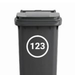 Huisnummer Rond Outline - Container / Kliko sticker