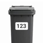 Huisnummer Vierkant Outline - Container / Kliko sticker