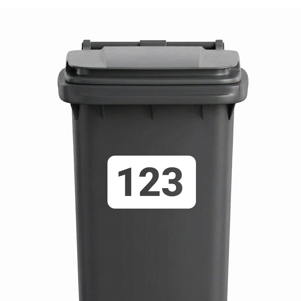 cs_vierkant_gevuld Huisnummer Vierkant Outline - Container / Kliko sticker - Afbeelding 1