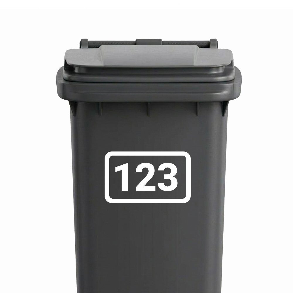 cs_vierkant_outline Huisnummer Vierkant - Container / Kliko sticker - Afbeelding 1