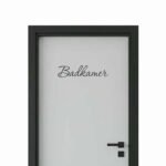 Badkamer deursticker - Sierlijke letters