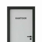 Kantoor deursticker - Strakke letters