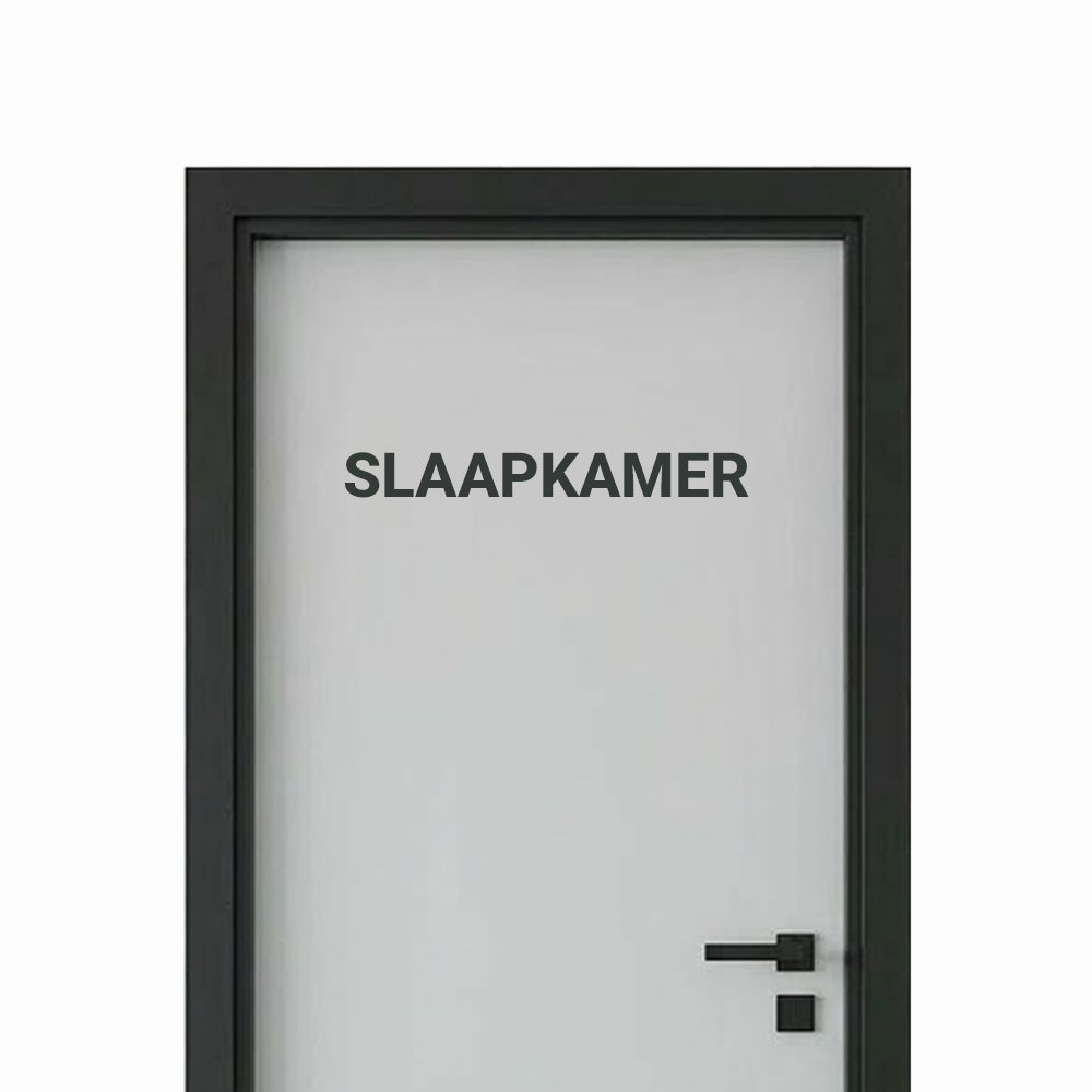 deur_strak_slaapkamer Slaapkamer deursticker - Strakke letters - Afbeelding 1