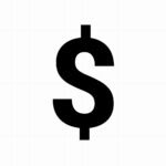 Dollarteken sticker: $ - Losse plakletter