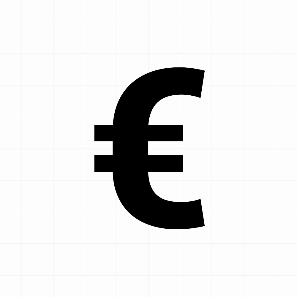 los_€ Euroteken sticker: € - Losse plakletter - Afbeelding 1