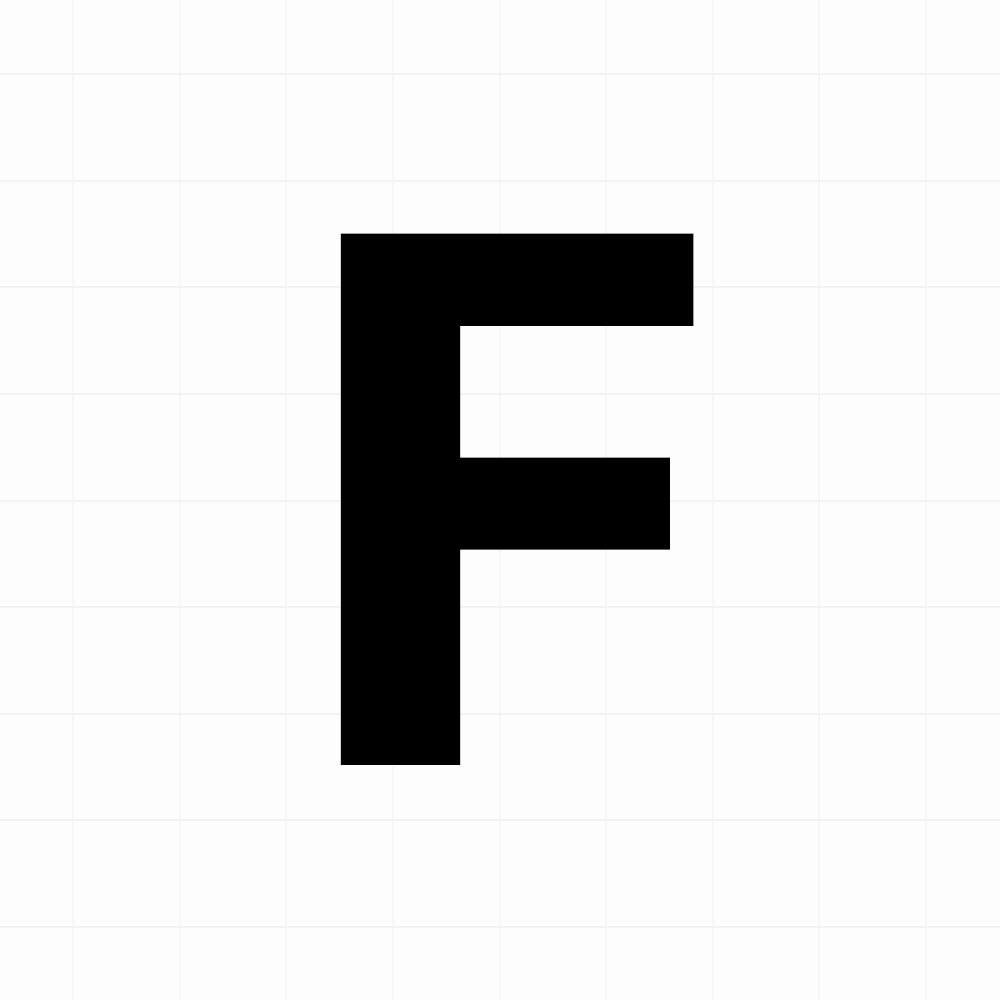 los_F Letter sticker: F - Losse plakletter - Afbeelding 1