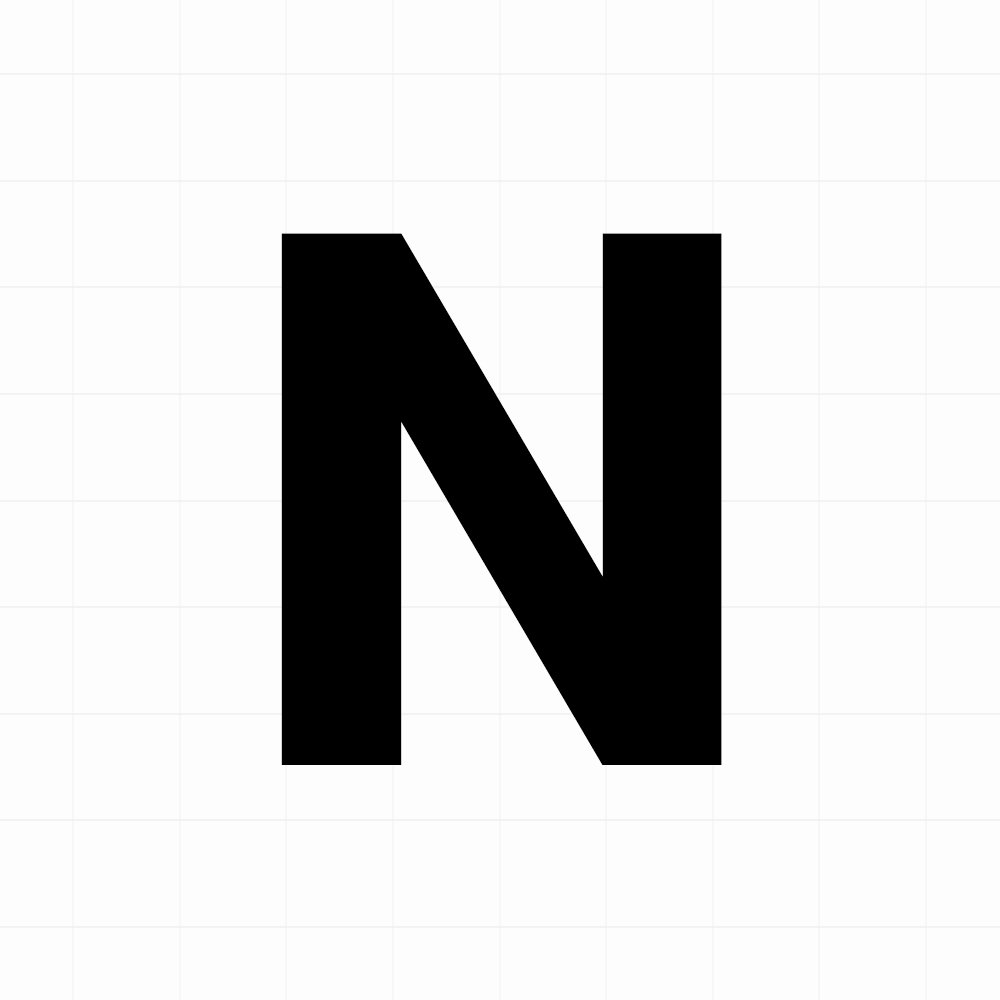 los_N Letter sticker: N - Losse plakletter - Afbeelding 1