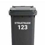 Straatnaam + Huisnummer - Container / Kliko sticker